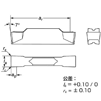 N123J2-0500-0004-TF 1125 CoroCut(R)1・2 低送り旋削加工用チップ 1箱