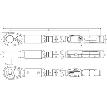 デジタルトルクレンチ (小判型ラチェットヘッド) KTC