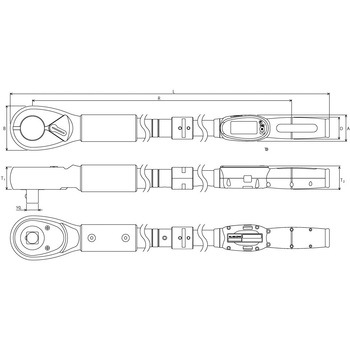 デジタルトルクレンチ (小判型ラチェットヘッド) KTC