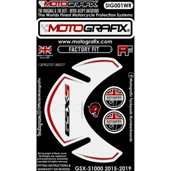 タンクプロテクター ホワイト/レッド MT-SIG001WR MOTO GRAFIX (モトグラフィックス)