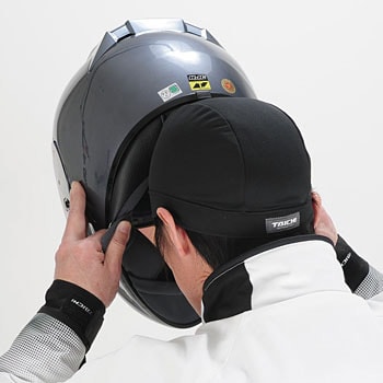 helmet inside cap