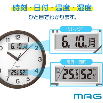 MAGアナデジ掛時計 ダブルポイント MAG(ノア精密)