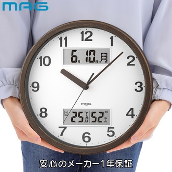 MAGアナデジ掛時計 ダブルポイント MAG(ノア精密)