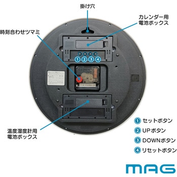 MAGアナデジ掛時計 ダブルポイント MAG(ノア精密)