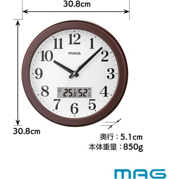 MAGアナデジ自動点灯掛け時計 明夜(メイヤ) MAG(ノア精密)