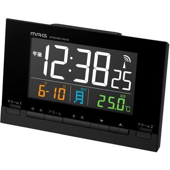 MAGデジタル電波目覚まし時計 カラーデジット MAG(ノア精密)