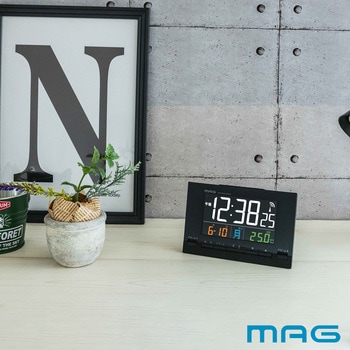 MAGデジタル電波目覚まし時計 カラーデジット MAG(ノア精密)
