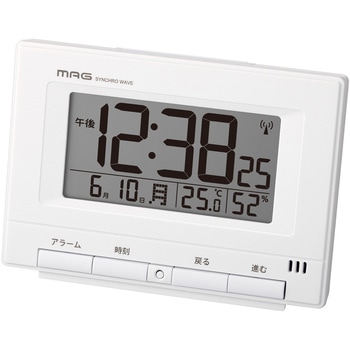 MAGデジタル電波自動点灯目覚まし時計ロン MAG(ノア精密)