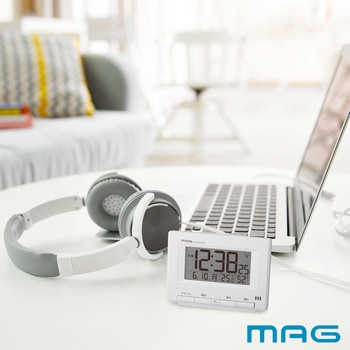 MAGデジタル電波自動点灯目覚まし時計ロン MAG(ノア精密)