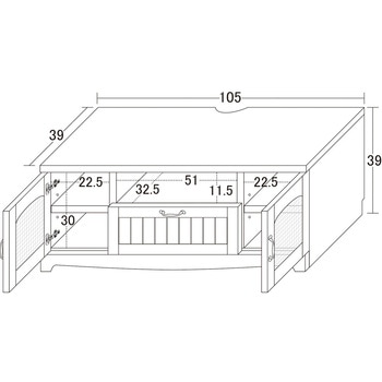 カントリー テレビ台 W105 クロシオ