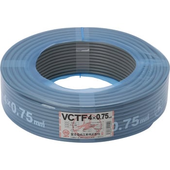 VCTF0.75SQx4C VCTF ビニルキャブタイヤ丸形コード 1巻(100m) 富士電線