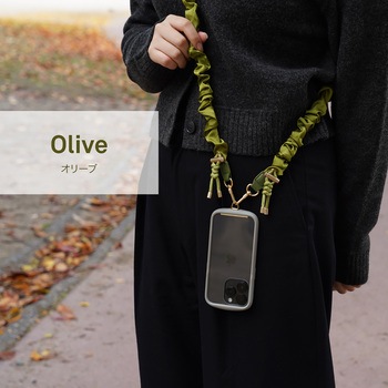スマートフォン(汎用) ショルダーストラップ「SHOULTY MULTI STRAP」ドロストタイプ オリーブ LEPLUS NEXT