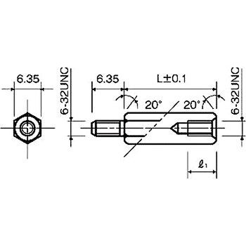 BSB-6-508E スペーサー(黄銅スペーサー) BSB-6-000Eシリーズ(6-32UNC