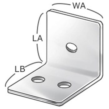 【オーダー】L型ブラケット 2穴(横)×1穴 ノーブランド
