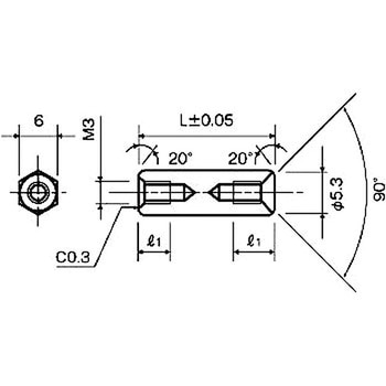 スペーサー(黄銅スペーサー) KSB-300ANEシリーズ(M=3 ピッチ0.5) - 廣杉計器