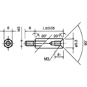 スペーサー(黄銅スペーサー) KSB-300BNEシリーズ(M=3 ピッチ0.5) 廣杉計器