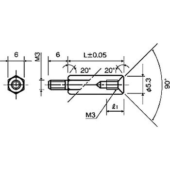 スペーサー(黄銅スペーサー) KSB-300BEシリーズ(M=3 ピッチ0.5) - 廣杉計器