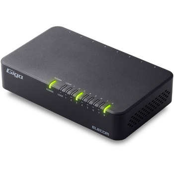 スイッチングハブ LANハブ 8ポート Giga対応 1000/100/10Mbps プラスチック筐体 AC電源 ファンレス エレコム