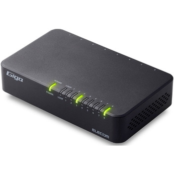 スイッチングハブ LANハブ 8ポート Giga対応 1000/100/10Mbps プラスチック筐体 AC電源 ファンレス - エレコム