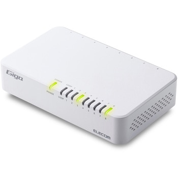スイッチングハブ LANハブ 8ポート Giga対応 1000/100/10Mbps プラスチック筐体 マグネット AC電源 エレコム
