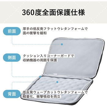 パソコンケース 14インチ クロスステッチ キルティング PCバッグ 衝撃吸収 ダブルファスナー エレコム