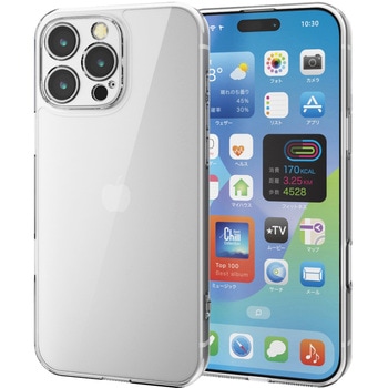 iPhone16 Pro Max ケース ハイブリッド 衝撃吸収 カメラレンズ保護設計 ストラップホール付 硬度5H エレコム