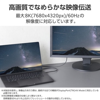 TypeCケーブル (C to C) 1m 充電/データ転送 PD 60W 3A USB4 エレコム