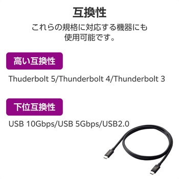 TypeCケーブル (C to C) 1m 充電/データ転送 PD EPR 240W 超高速充電 5A USB4 エレコム