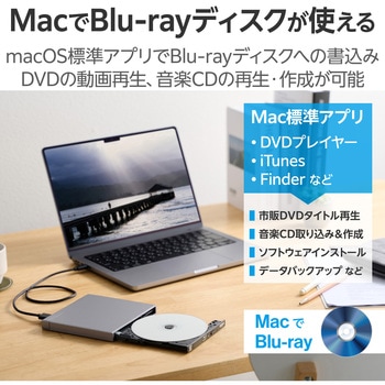 外付けブルーレイドライブ BD/DVD/CD USB3.2 Gen1 Type-Cケーブル付属 バスパワー 超薄型 コンパクト ロジテック