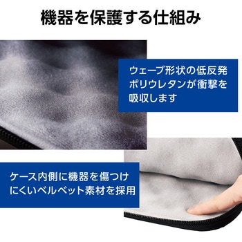 パソコンケース 14インチ 衝撃吸収 ダイヤルロック機能 ZEROSHOCK エレコム