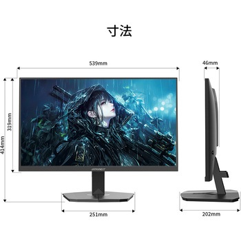 ゲーミング液晶ディスプレイ 23.8型/1920×1080/HDMI×2、DP×1/ブラック/スピーカー有/2年保証 JAPANNEXT