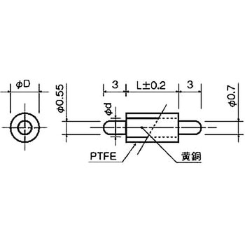 スペーサー(黄銅スペーサー) TRT-0500Eシリーズ(PTFE付) 廣杉計器