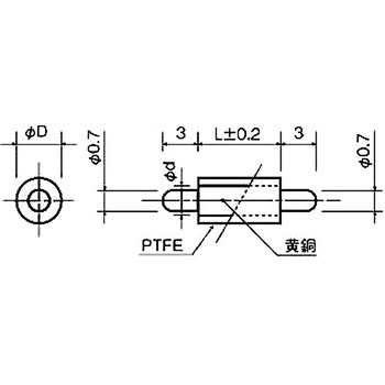 スペーサー(黄銅スペーサー) TRT-0700Eシリーズ(PTFE付) 廣杉計器