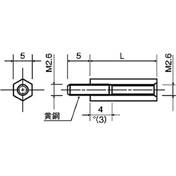 スペーサー(黒ジュラコン(R)スペーサー) BS-2600BWEシリーズ(M=2.6 ピッチ0.45) 廣杉計器