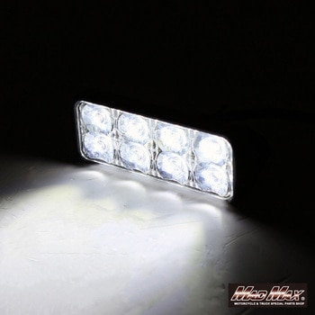 アルミ製 LED8連 ワークライト 10W 角型 作業灯 ストロボ機能付き 12V-24V兼用 MAD MAX(マッドマックス)
