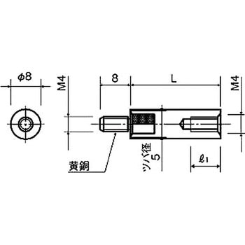 スペーサー(黒ジュラコン(R)スペーサー) BR-400BEシリーズ(M=4 ピッチ0.7) - 廣杉計器