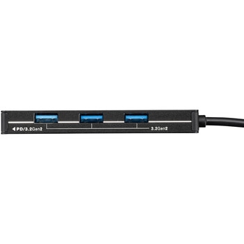 PD対応USB3.2G2 / 4ポート変換アルミハブ ナカバヤシ