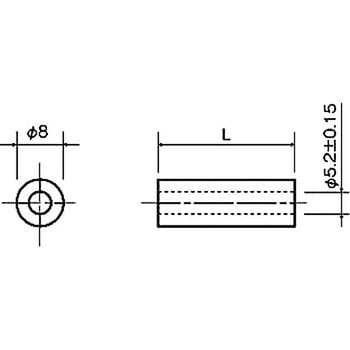 スペーサー(ジュラコン(R)スペーサー) C-500シリーズ(Mu003d5用外径Φ8) 中空(パイプ)