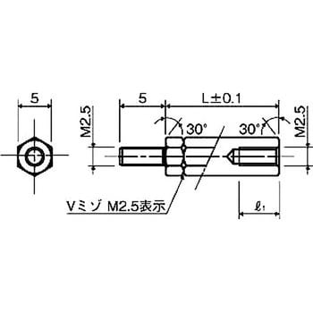 BSU-2507.5 六角雄ねじ・雌ねじスペーサーBSU(SUS303) 1袋(50個) 廣杉