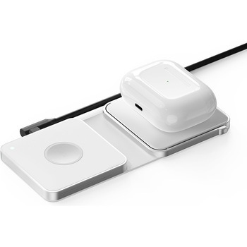 2in1 折りたたみワイヤレス充電スタンド ホワイト - HACRAY(ハクライ)