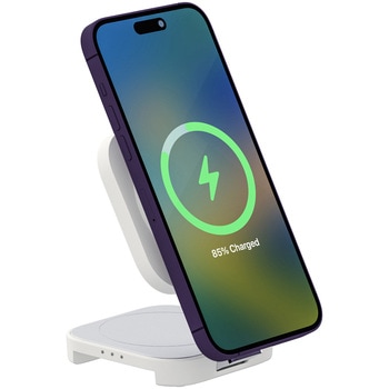 3in1折りたたみワイヤレス充電スタンド クリームホワイト HACRAY(ハクライ)