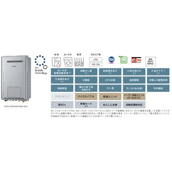 ウルトラファインバブルガス給湯暖房用熱源機 ドレンアップタイプ(屋外壁掛・PS標準設置型) リンナイ