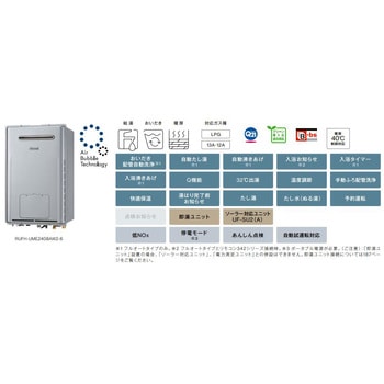 ウルトラファインバブルガス給湯暖房用熱源機 マイクロバブルバスユニット内蔵(屋外壁掛・PS標準設置型) リンナイ