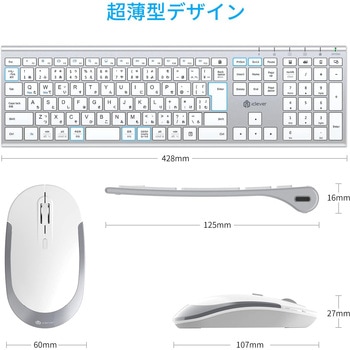 ワイヤレスキーボード&マウスセット iClever