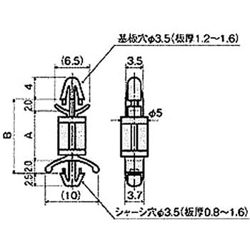 スペーサー(ワンタッチスペーサー) WN-00Dシリーズ(シャーシ・PC板用) 廣杉計器