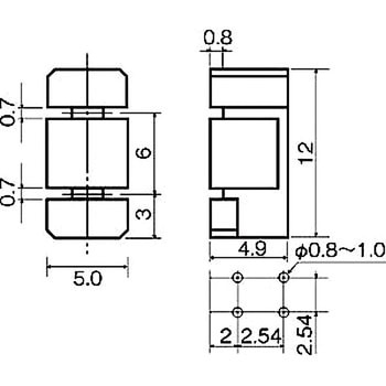 スペーサー(LED2段重ね取付スペーサー) LDZ-220Rシリーズ  2個取付用(Φ3・Φ5 2本足用) - 廣杉計器