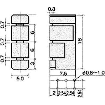 スペーサー(LED3段重ね取付スペーサー) LDZ-330Rシリーズ  3個取付用(Φ3・Φ5 2本足用) 廣杉計器