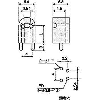 スペーサー(LED取付スペーサー) LDN-300Rシリーズ黒 - 廣杉計器