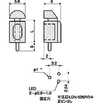 スペーサー(LED取付スペーサー) LDN-500Rシリーズ黒 - 廣杉計器