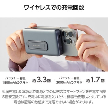 モバイルバッテリー マグネット式 <ワイヤレス充電/USB充電 両対応> 10000mAh 大容量 入出力(Type-C ×2) エレコム